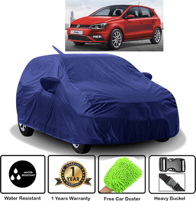 KushRoad Car Cover For Volkswagen Polo (With Mirror Pockets)(Blue)
