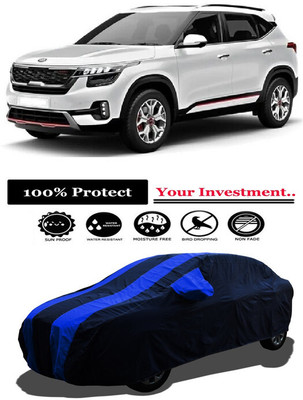 Amexride Car Cover For Kia Seltos HTX Plus AT D Diesel (With Mirror Pockets)(Multicolor)