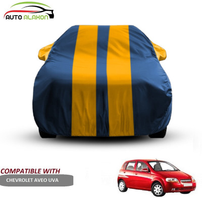 AUTO ALAXON Car Cover For Chevrolet Aveo Uva (With Mirror Pockets)(Blue, Yellow)