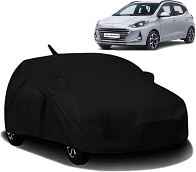 AXLOZ Car Cover For Hyundai Grand i10 Nios (With Mirror Pockets)(Black)