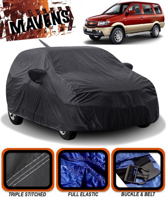 MAVENS Car Cover For Chevrolet Tavera (With Mirror Pockets)(Black)