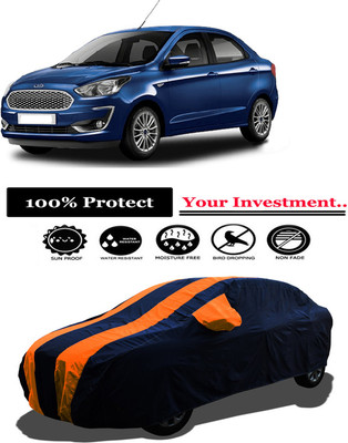 Amexride Car Cover For Ford Figo Aspire (With Mirror Pockets)(Orange)