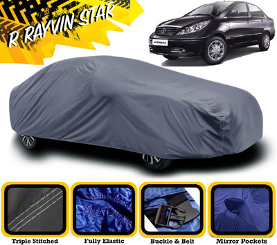 R Rayvin Star Car Cover For Tata Manza (With Mirror Pockets)(Grey)