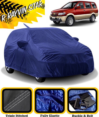 R Rayvin Star Car Cover For Chevrolet Tavera (With Mirror Pockets)(Blue)
