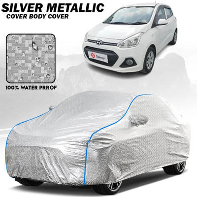 FABZEX Car Cover For Hyundai Grand i10 (With Mirror Pockets)(Silver)