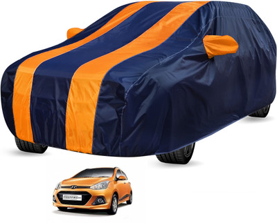 Auto Hub Car Cover For Hyundai Grand i10 (Without Mirror Pockets)(Black, Orange)