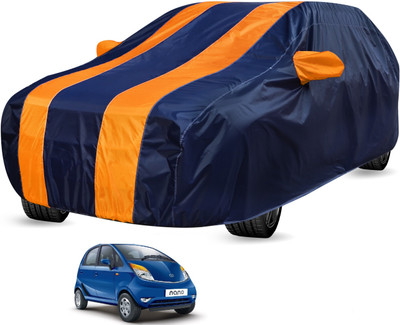 Auto Hub Car Cover For Tata Nano (Without Mirror Pockets)(Black, Orange)