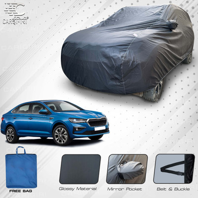 Carigiri Car Cover For Skoda Slavia (With Mirror Pockets)(Grey, For 2022, 2023, 2024 Models)