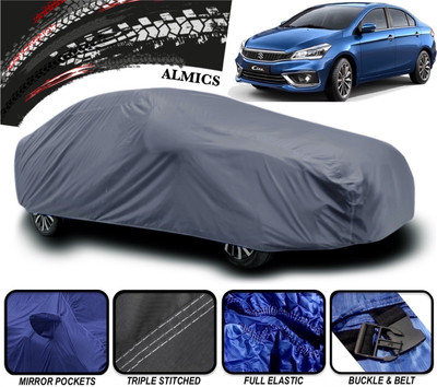 ALMICS Car Cover For Maruti Suzuki Ciaz (With Mirror Pockets)(Grey)