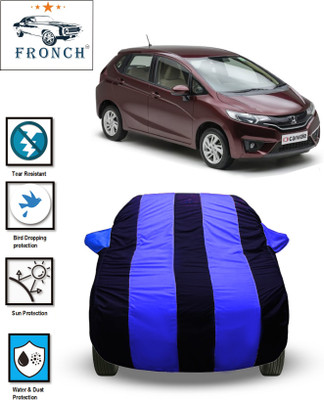 FRONCH Car Cover For Honda Jazz (With Mirror Pockets)(Blue)