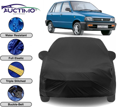 AUCTIMO Car Cover For Maruti Suzuki 800 (With Mirror Pockets)(Black)
