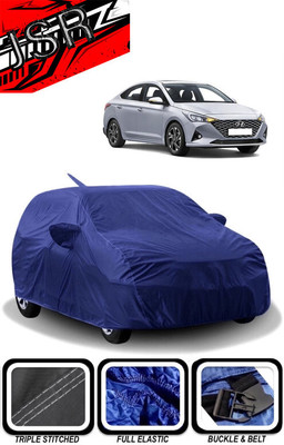 J S R Car Cover For Hyundai Verna 1.6 CRDI AT SX Option (With Mirror Pockets)(Blue)