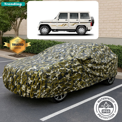 GOSHIV-car and bike accessories Car Cover For Mahindra Bolero (With Mirror Pockets)(Yellow, Black)