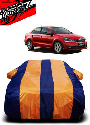 J S R Car Cover For Skoda Rapid (With Mirror Pockets)(Orange, Blue)