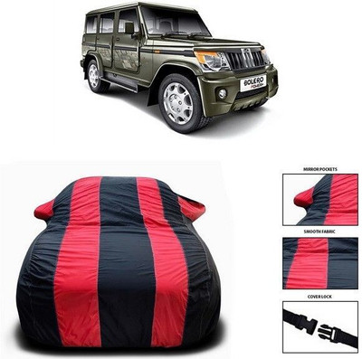 ANTHUB Car Cover For Mahindra Bolero (With Mirror Pockets)(Red, Black)