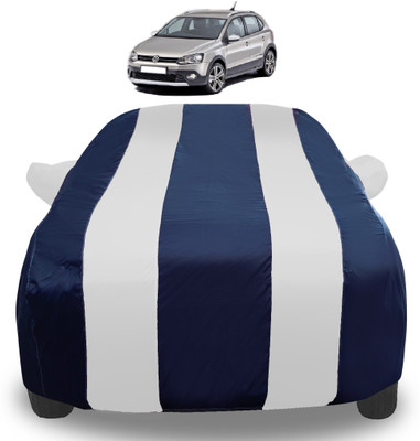 Auto Hub Car Cover For Volkswagen Polo Cross (With Mirror Pockets)(Silver)