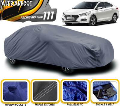 ALTRADECOT Car Cover For Hyundai Fluidic Verna (With Mirror Pockets)(Grey)