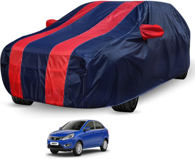 Auto Hub Car Cover For Tata Zest (With Mirror Pockets)(Blue, Red)