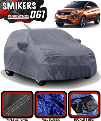 SMIKERS Car Cover For Tata Nexon (With Mirror Pockets)(Grey)