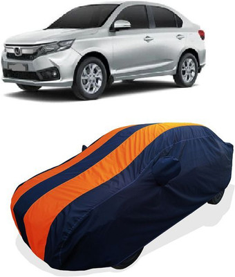 QLAX Car Cover For Hyundai Amaze VX i-DTEC (With Mirror Pockets)(Orange)
