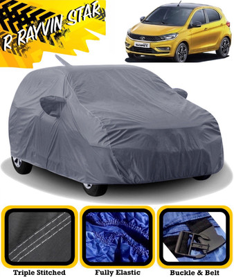 R Rayvin Star Car Cover For Tata Tiago 1.05 Revotorq XB (With Mirror Pockets)(Grey)