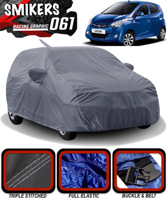SMIKERS Car Cover For Hyundai Eon (With Mirror Pockets)(Grey)