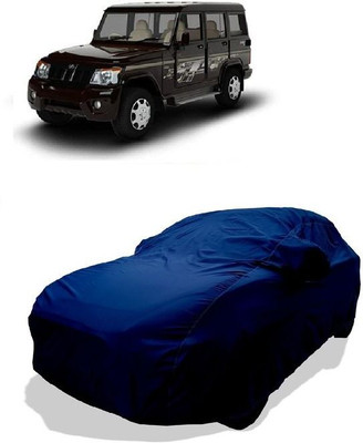 QLAX Car Cover For Hyundai Bolero LX NON AC (With Mirror Pockets)(Green)