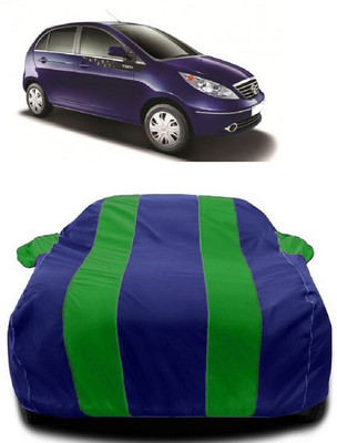 Autoprime Car Cover For Tata Vista Tech (With Mirror Pockets)(Green, Blue)