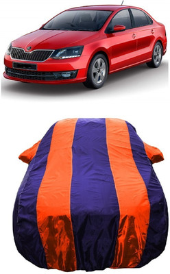 Wegather Car Cover For Skoda Rapid (With Mirror Pockets)(Orange)