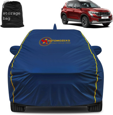 AUTOMOZEXO Car Cover For Kia Sonet (With Mirror Pockets)(Blue)