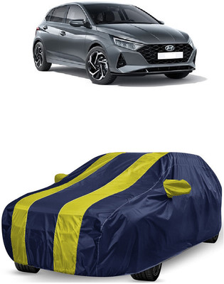 ANTOFY Car Cover For Hyundai i20 Sportz AT (With Mirror Pockets)(Yellow, Blue)