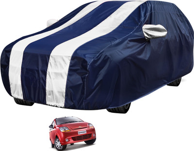 Auto Hub Car Cover For Chevrolet Spark (Without Mirror Pockets)(Black, White)