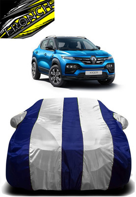 FRONCH Car Cover For Renault Kiger (With Mirror Pockets)(White, Blue)