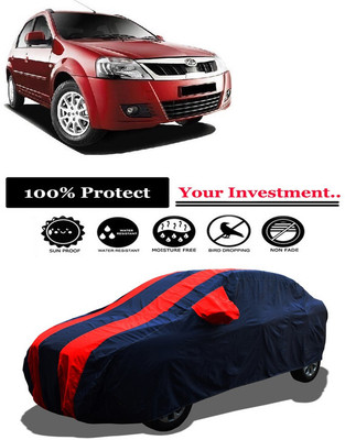 Amexride Car Cover For Mahindra E Verito D2 Electric (With Mirror Pockets)(Red)