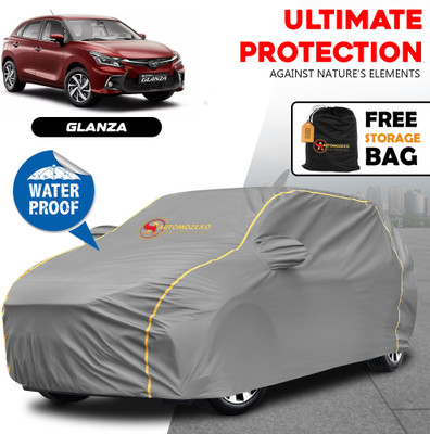 AUTOMOZEXO Car Cover For Toyota Glanza (With Mirror Pockets)(Grey)