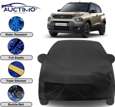 AUCTIMO Car Cover For Tata Punch (With Mirror Pockets)(Black)