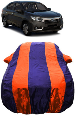 Wegather Car Cover For Honda Amaze (With Mirror Pockets)(Orange)