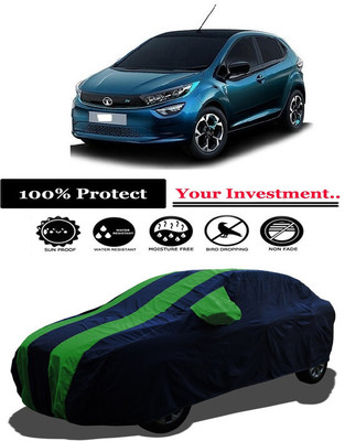 Amexride Car Cover For Tata Altroz EV (With Mirror Pockets)(Green)