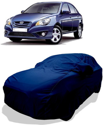 Coxtor Car Cover For Hyundai Verna Transform (With Mirror Pockets)(Blue)