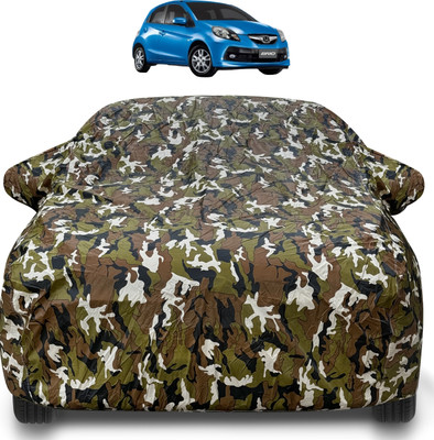 Auto Hub Car Cover For Honda Brio (With Mirror Pockets)(Brown)