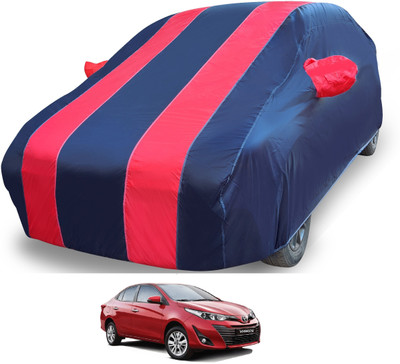 MOCKHE Car Cover For Toyota Yaris (With Mirror Pockets)(Red)