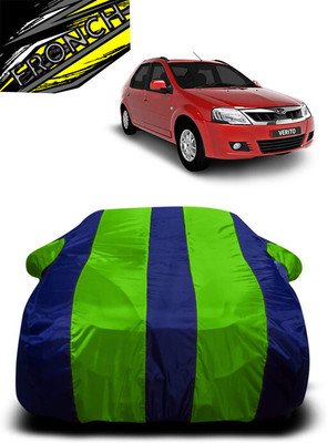 FRONCH Car Cover For Mahindra Verito (With Mirror Pockets)(Green, Blue)
