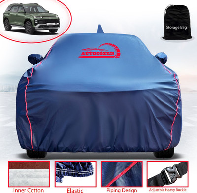 AUTOCOZEN WATERPROOF Car Cover For Hyundai Alcazar (With Mirror Pockets)(Blue)