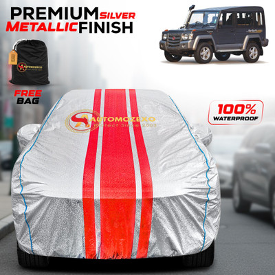 AUTOMOZEXO Car Cover For Force Gurkha (With Mirror Pockets)(Silver)