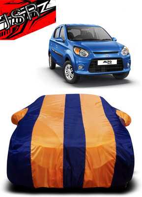 J S R Car Cover For Maruti Suzuki Alto 800 (With Mirror Pockets)(Orange, Blue)