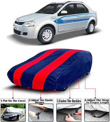RWT Car Cover For Mahindra e-Verito (With Mirror Pockets)(Red, Blue)