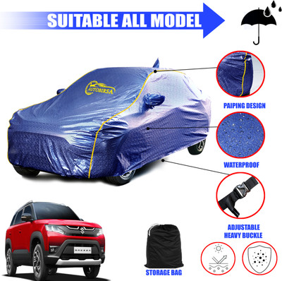 AUTOBIRSA Car Cover For Maruti Grand Vitara (With Mirror Pockets)(Silver, Blue)