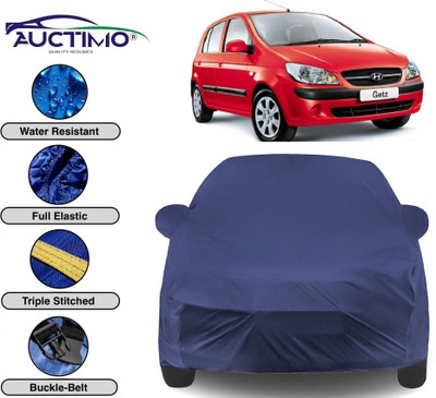 AUCTIMO Car Cover For Hyundai Getz (With Mirror Pockets)(Blue)