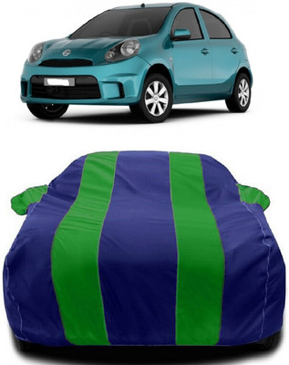 Autoprime Car Cover For Nissan Micra Active XL Petrol (With Mirror Pockets)(Green, Blue)