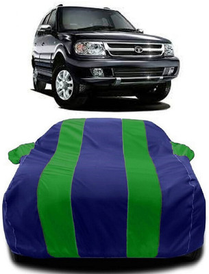 Autoprime Car Cover For Tata Safari DICOR 2.2 EX 4x2 (With Mirror Pockets)(Green, Blue)